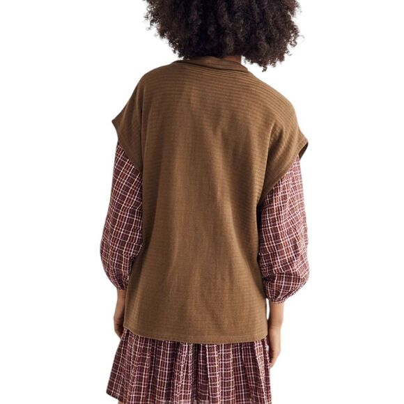 Madewell Oversized Funnelneck Tunic Top in Golden Spinach S - Picture 3 of 8